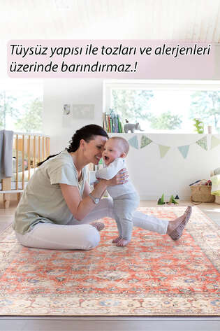 Eskitme Vintage Şönil Dokuma Pamuk Polyester  Halı HS 417 - 7