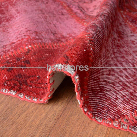 Bordo Patchwork Halı - 4
