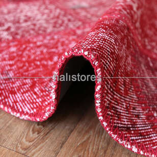 Bordo Yuvarlak Patchwork Halı (3)