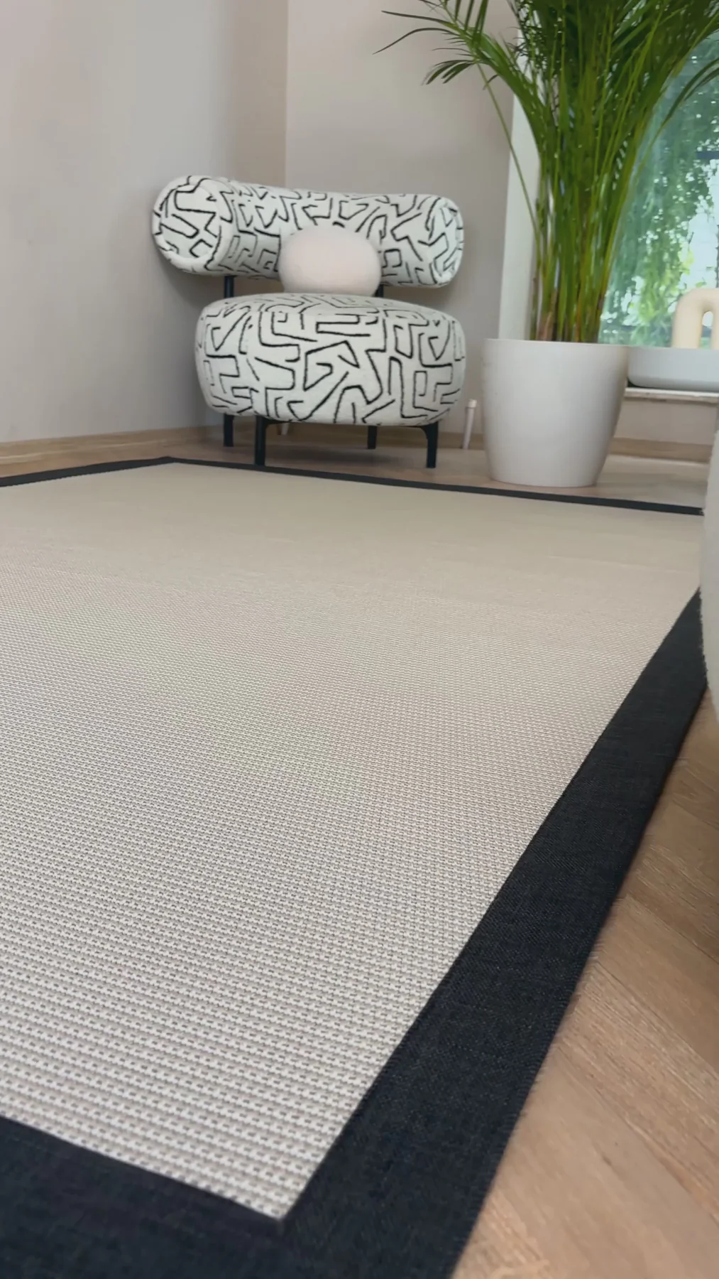 Bordürlü Sisal Halı Modern Kırık Beyaz Renkli HS406 (8)