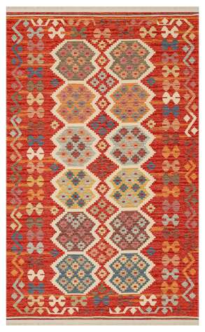 Çift Taraflı Yıkanabilir Otantik Kilim Nomad 03 Kırmızı - 1