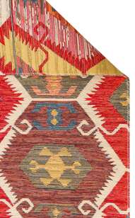 Çift Taraflı Yıkanabilir Otantik Kilim Nomad 06 Kırmızı (7)