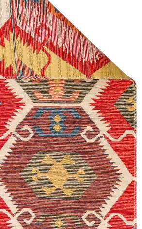 Çift Taraflı Yıkanabilir Otantik Kilim Nomad 06 Kırmızı - 7