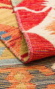 Çift Taraflı Yıkanabilir Otantik Kilim Nomad 06 Kırmızı (4)