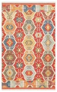 Çift Taraflı Yıkanabilir Otantik Kilim Nomad 06 Kırmızı (1)