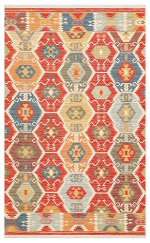 Çift Taraflı Yıkanabilir Otantik Kilim Nomad 06 Kırmızı - 1