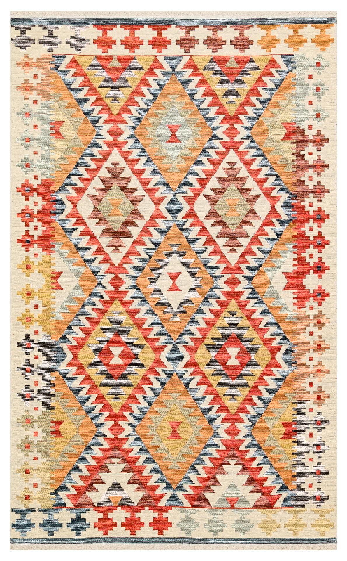 Çift Taraflı Yıkanabilir Otantik Kilim Nomad 09 Çok Renkli