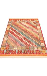 Çift Taraflı Yıkanabilir Otantik Kilim Nomad 11 Terra  (6)