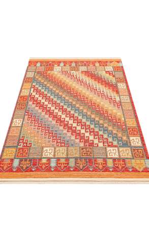 Çift Taraflı Yıkanabilir Otantik Kilim Nomad 11 Terra  - 6
