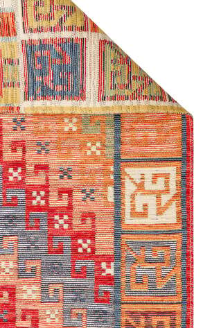 Çift Taraflı Yıkanabilir Otantik Kilim Nomad 11 Terra  - 7