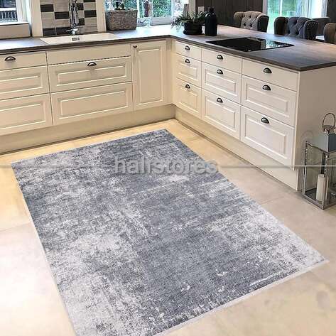 Çizgi Detaylı Gri Renkli Yolluk Halı Zen - 2