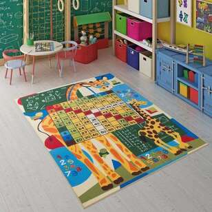 Halıstores Çocuk Halısı Anti-Slip Math Class Sarı (1)