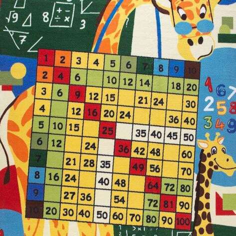 Halıstores Çocuk Halısı Anti-Slip Math Class Sarı - 2