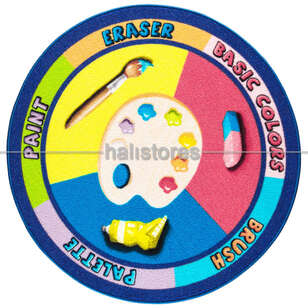 Halıstores Eğitici ve Öğretici Yuvarlak Anaokulu Halısı Palette (1)