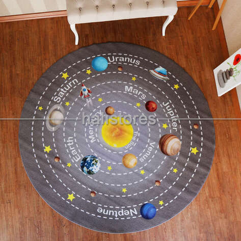 Halıstores Eğitici ve Öğretici Yuvarlak Anaokulu Halısı Universe - 1