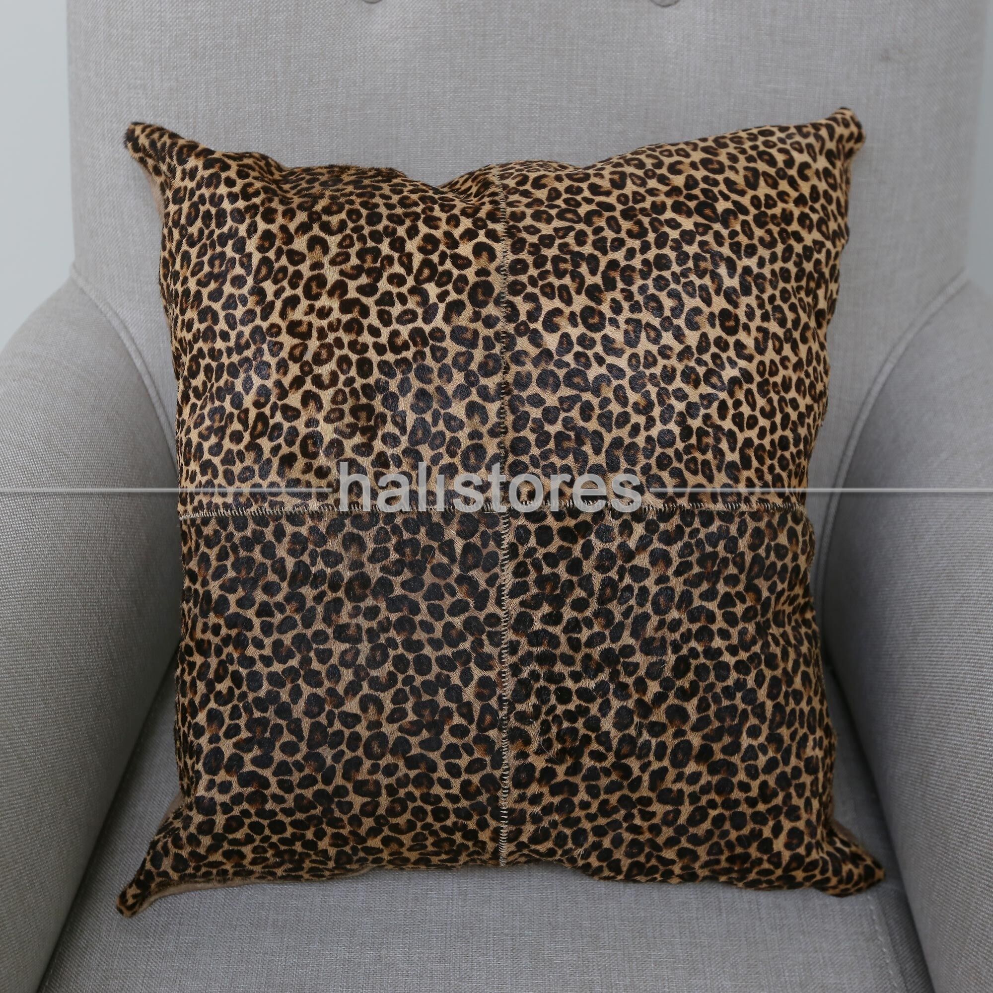 Dana Derisi Leopar Desenli Yastık Kılıfı