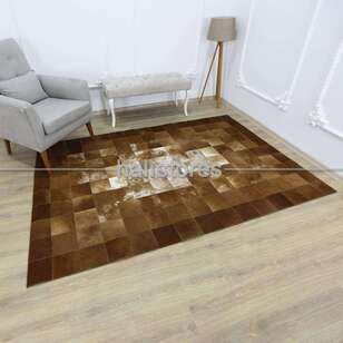 Dana Derisi Patchwork Halı Kahve (2)