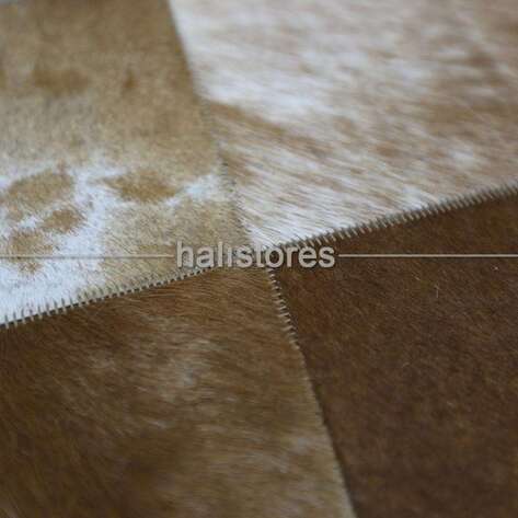 Dana Derisi Patchwork Halı Kahve - 5