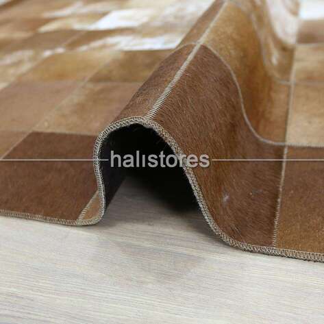 Dana Derisi Patchwork Halı Kahve - 3