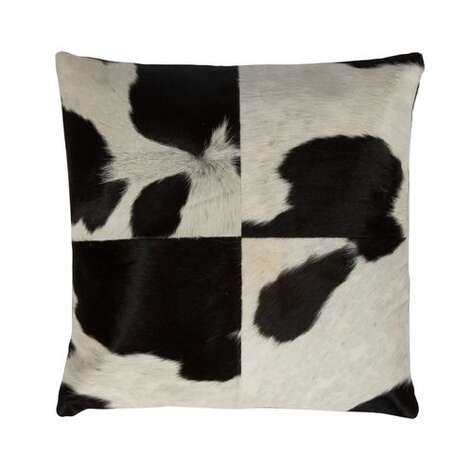 Dana Derisi Yastık Kılıfı Siyah Beyaz - 2