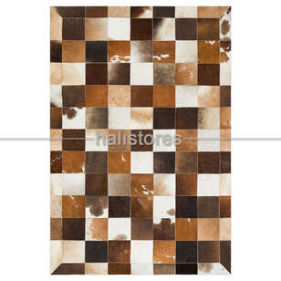 Deri Kahve Patchwork Halı (1)