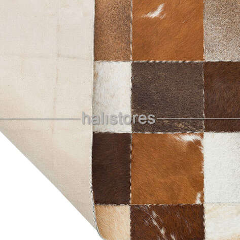 Deri Kahve Patchwork Halı - 4