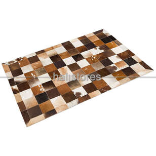 Deri Kahve Patchwork Halı (2)