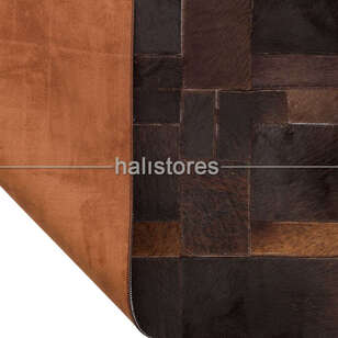 Deri Koyu Kahve Patchwork Halı (4)