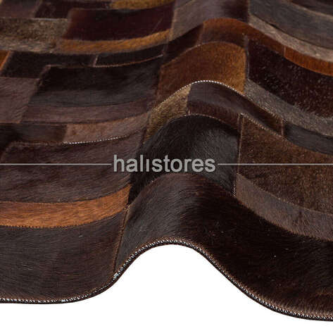 Deri Koyu Kahve Patchwork Halı - 3