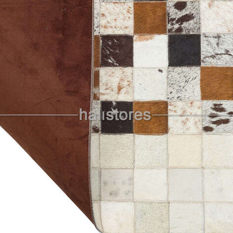 Deri Patchwork Halı Bej-Kahve - 4