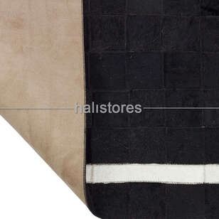Deri Siyah Patchwork Halı (4)