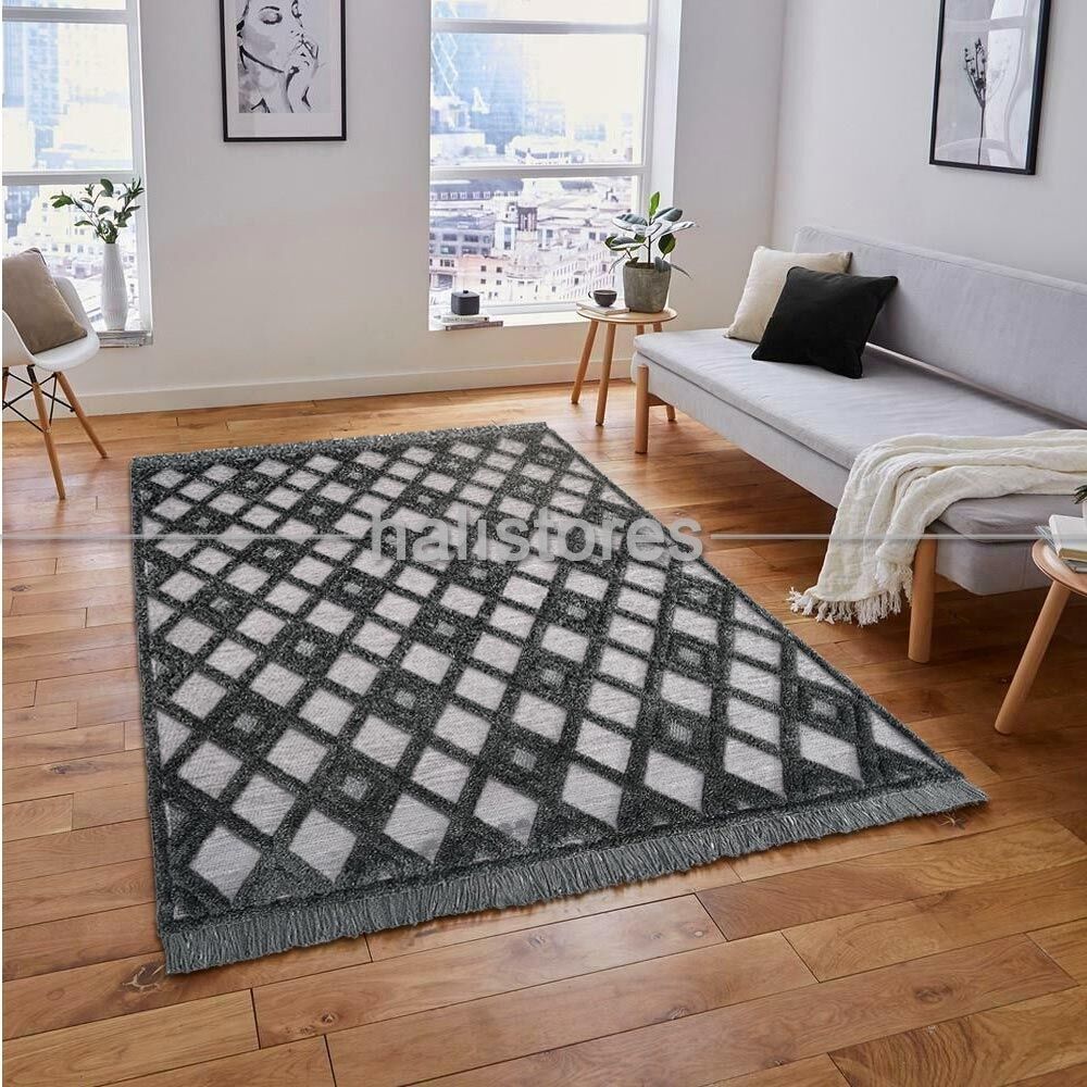 Dolce Vita Dekoratif Gri Halı Matrix 751