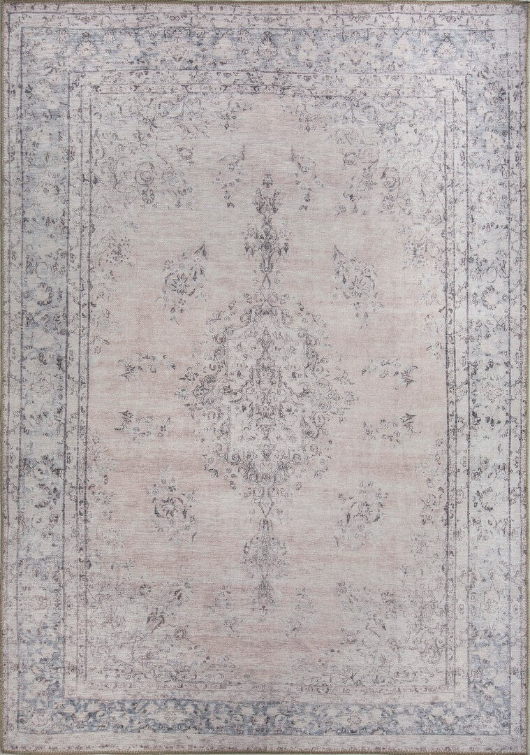 Vintage Eskitme Desenli Dokuma Taban Dekoratif Bej Halı HS 128
