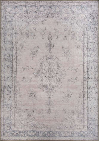 Vintage Eskitme Desenli Dokuma Taban Dekoratif Bej Halı HS 128 - 1
