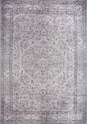 Vintage Eskitme Desenli Dokuma Taban Dekoratif Gri Halı HS 97 - 1