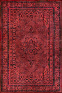 Vintage Eskitme Desenli Dokuma Taban Dekoratif Kırmızı Halı HS 29 (1)