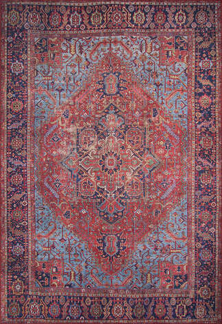 Eskitme Vintage Desenli Dokuma Taban Dekoratif Bordo Halı HS 162 - 1