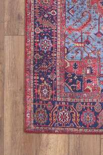 Eskitme Vintage Desenli Dokuma Taban Dekoratif Bordo Halı HS 162 (5)