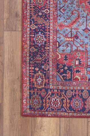 Eskitme Vintage Desenli Dokuma Taban Dekoratif Bordo Halı HS 162 - 5