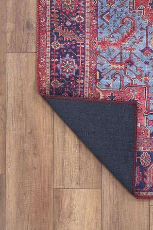 Eskitme Vintage Desenli Dokuma Taban Dekoratif Bordo Halı HS 162 - 6