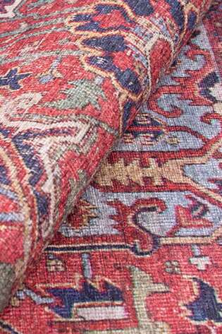 Eskitme Vintage Desenli Dokuma Taban Dekoratif Bordo Halı HS 162 - 3