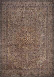 Eskitme Vintage Desenli Dokuma Taban Dekoratif Kahve Halı HS 25 (1)