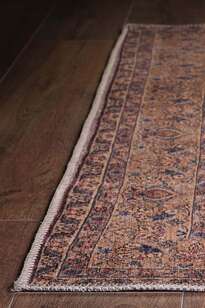 Eskitme Vintage Desenli Dokuma Taban Dekoratif Kahve Halı HS 25 (4)
