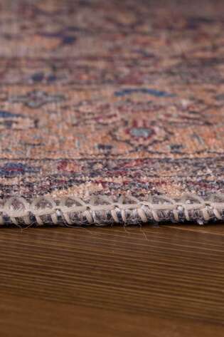 Eskitme Vintage Desenli Dokuma Taban Dekoratif Kahve Halı HS 25 - 5