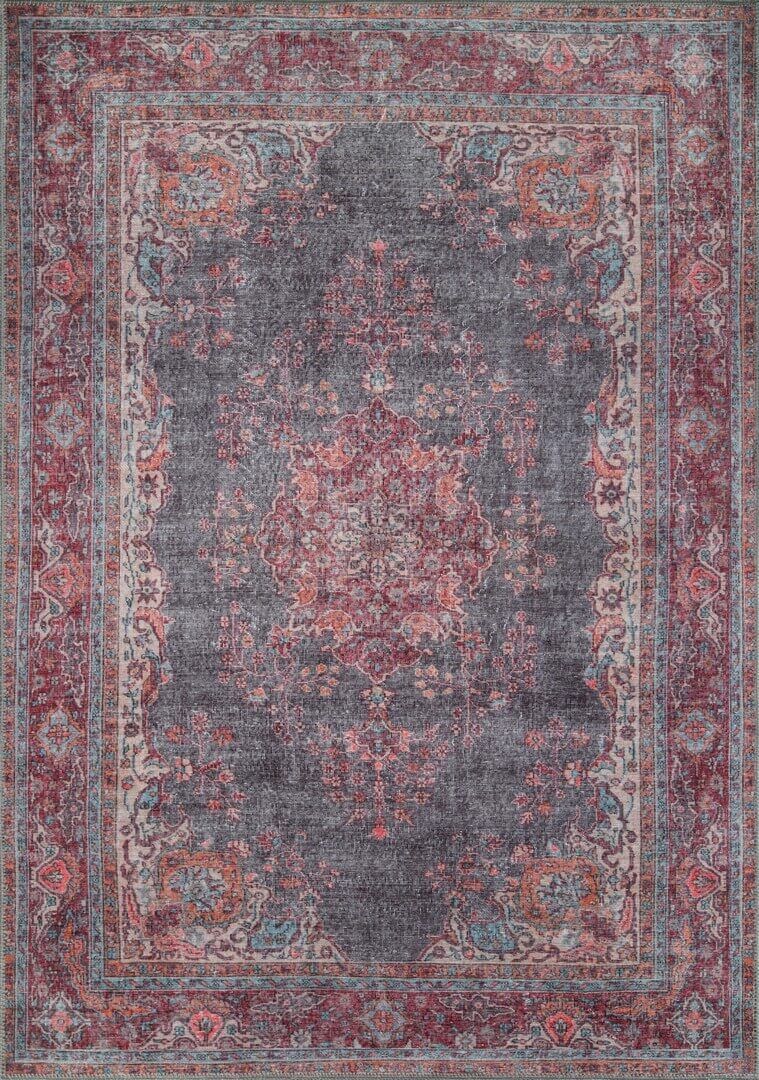 Eskitme Vintage Desenli Dokuma Taban Dekoratif Rustik Halı HS 93