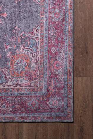 Eskitme Vintage Desenli Dokuma Taban Dekoratif Rustik Halı HS 93 - 3
