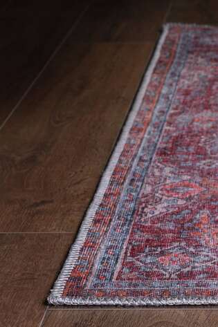 Eskitme Vintage Desenli Dokuma Taban Dekoratif Rustik Halı HS 93 - 4