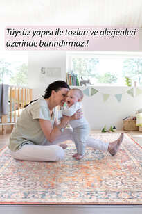Eskitme Vintage Şönil Dokuma Pamuk Polyester  Halı HS 418 (7)