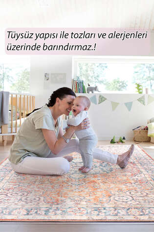 Eskitme Vintage Şönil Dokuma Pamuk Polyester Halı HS 418 - 7