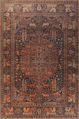 Eskitme Vintage Şönil Dokuma Pamuk Polyester Halı HS 425 - 1